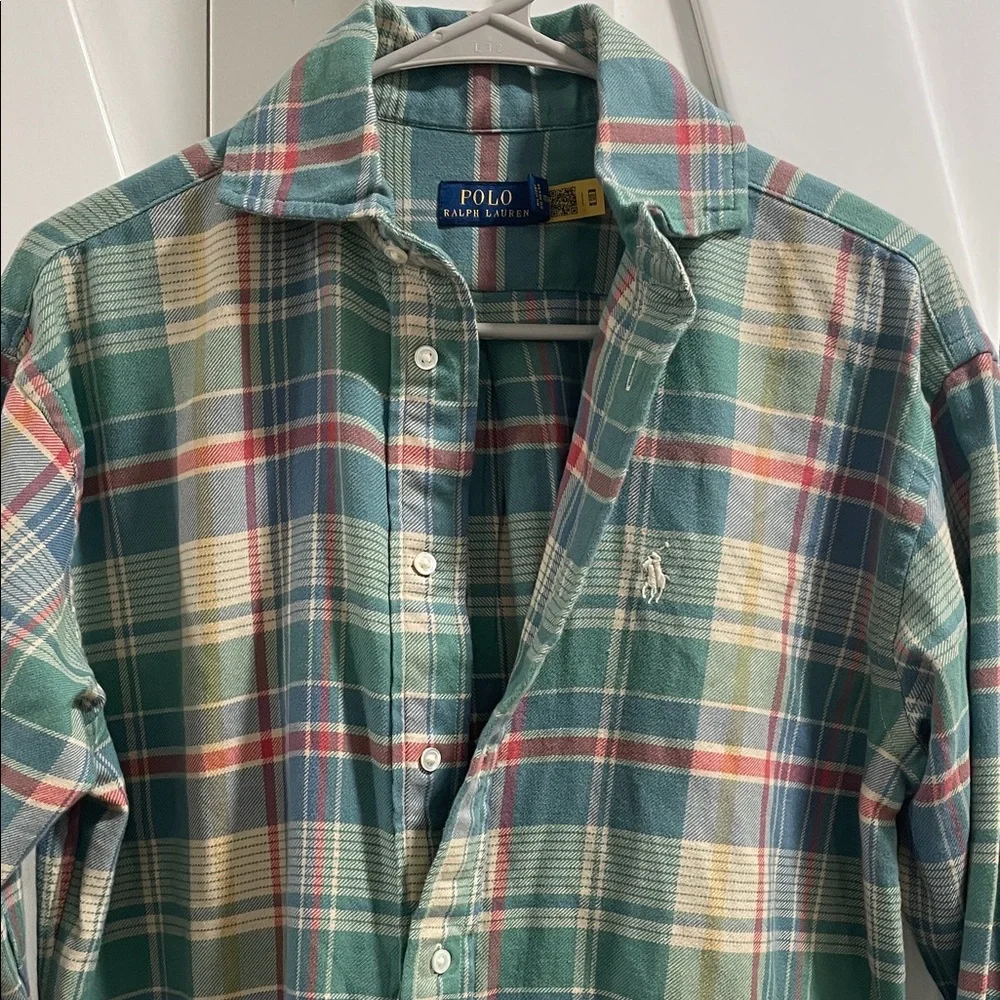 Polo by Ralph Lauren Plaid Shirt Dress - Green and Pink - Picture 5 of 13